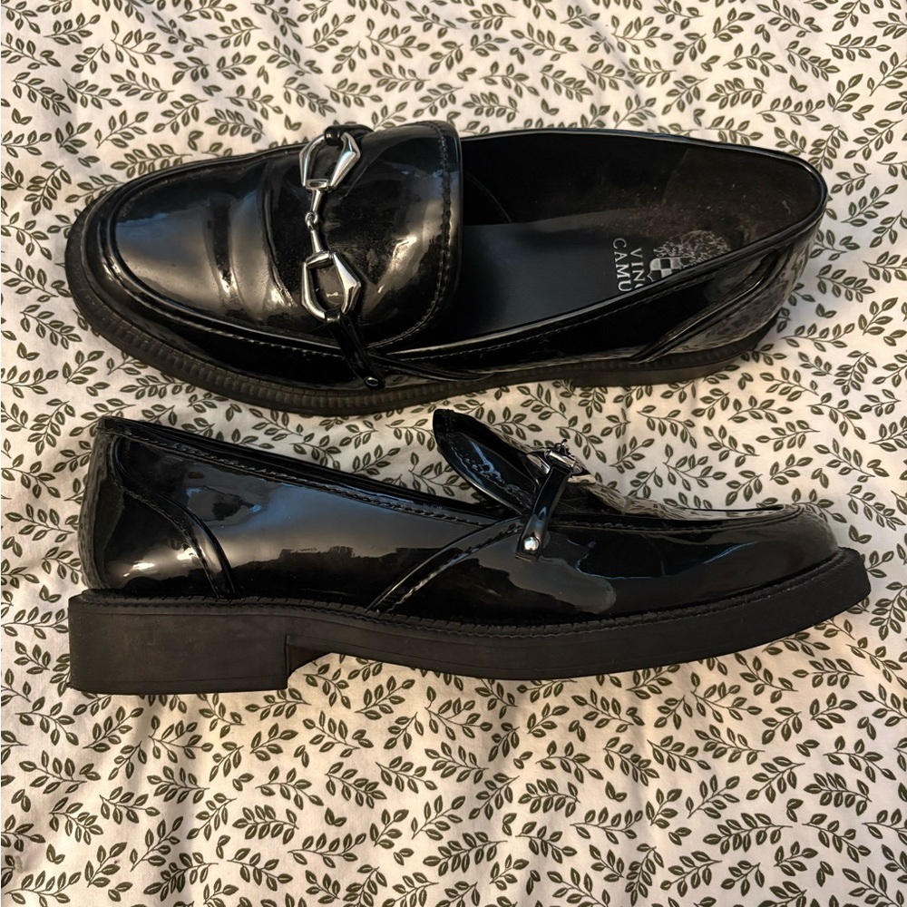 Vince Camuto Women's Black Patent Leather Bit Loafers